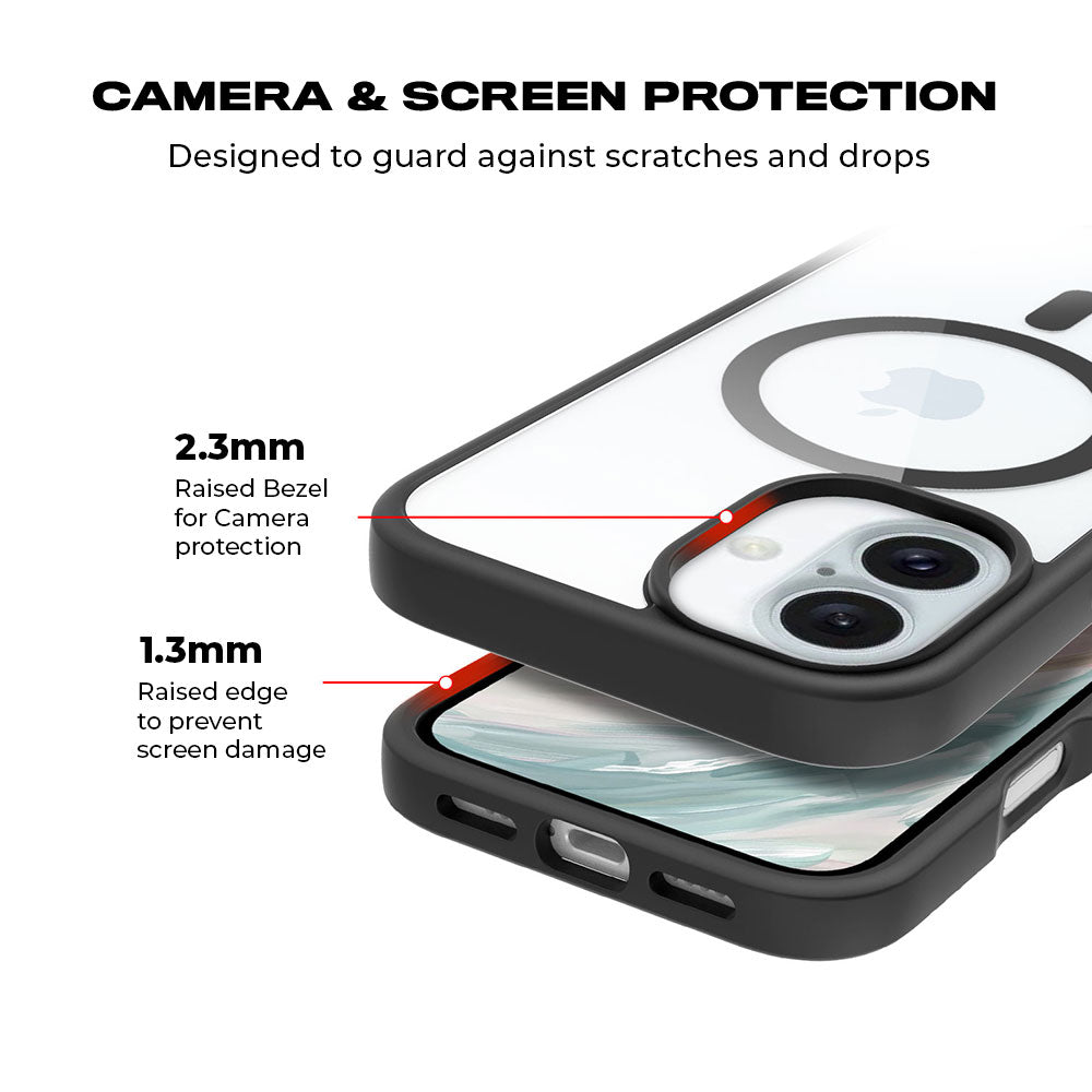 Black Camouflage Textured Skin with Shockguard Armour Magsafe Case for Apple iPhone 16 Plus