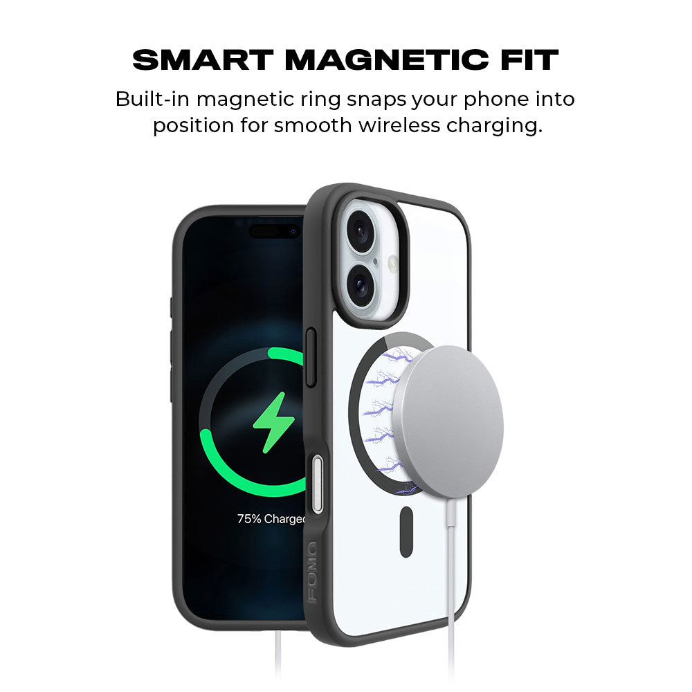 White Leather Textured Skin with Shockguard Armour Magsafe Case for Apple iPhone 16 Plus