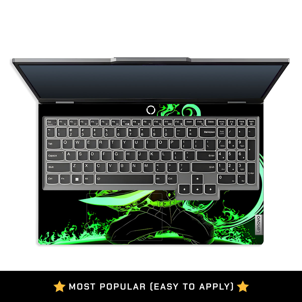 Green Flame Swordsman Lenovo LOQ 2024, 2025 3D Laptop Skin