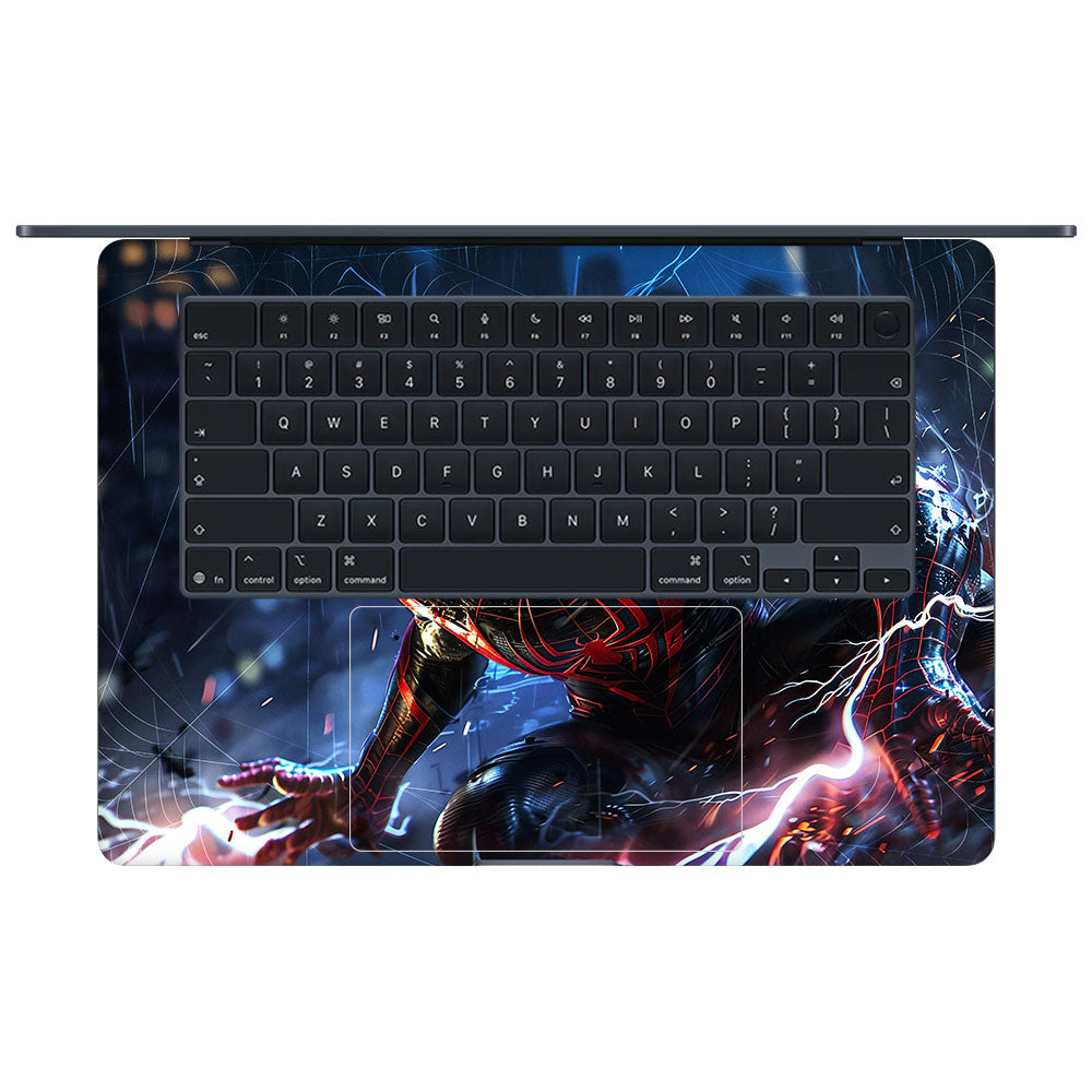 Neon Web Hero Macbook Air 15 M5 2026 3D Laptop Skin