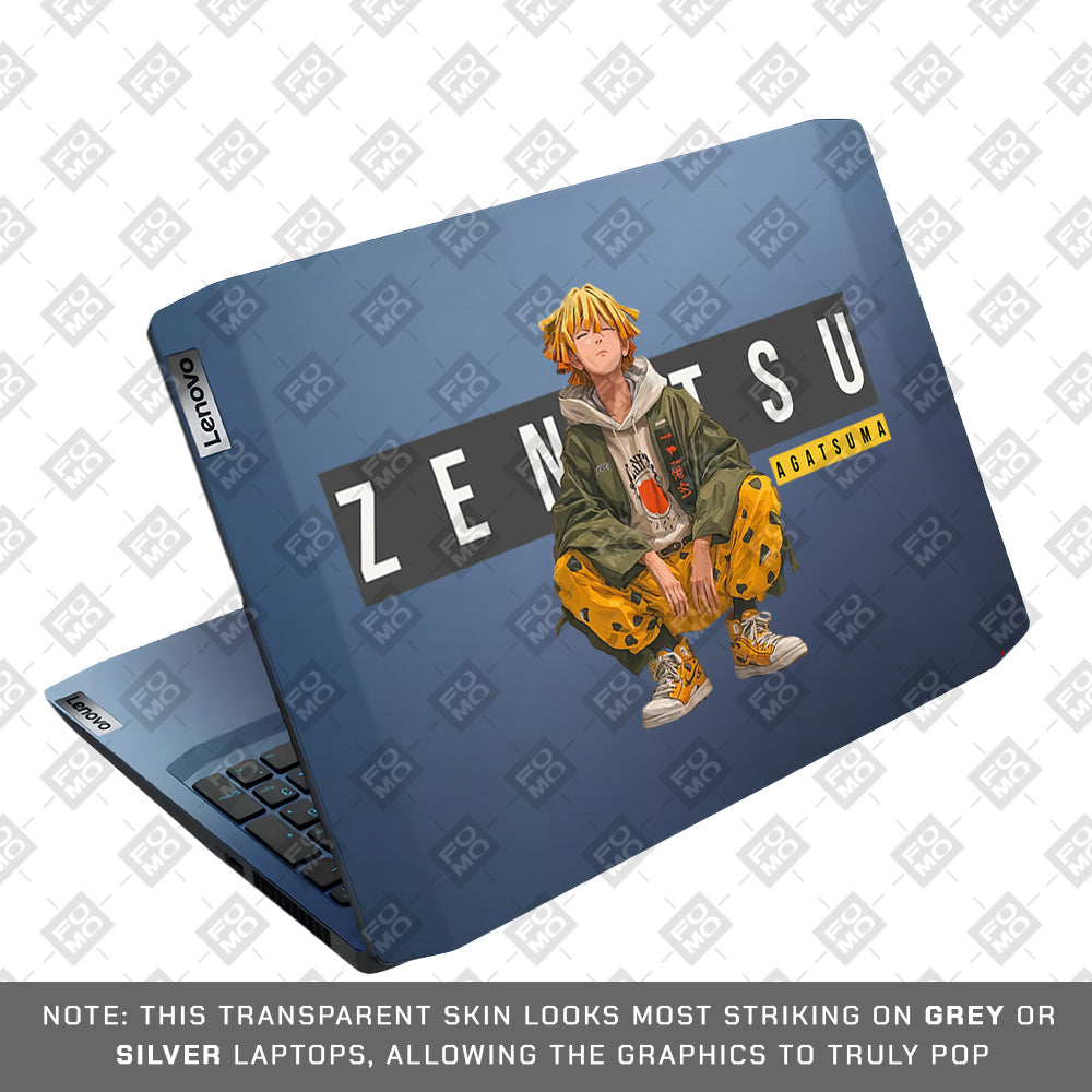 Transparent Zenitsu Agatsuma Lenovo Ideapad Gaming 3 15ARH05 and 15IMH05 Laptop Skin