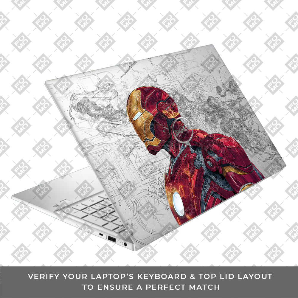 Transparent Futuristic Iron Man Dell Inspiron 3501 Laptop Skin