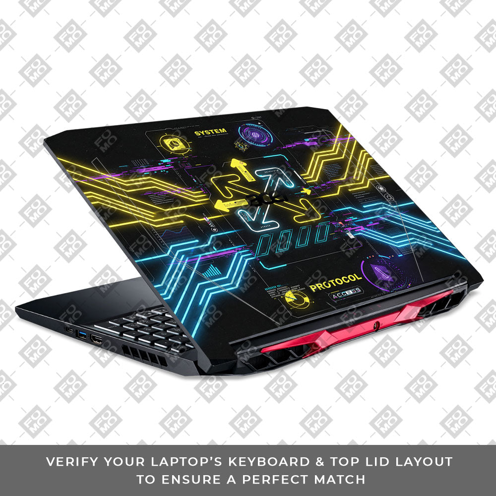 System Protocol Acer Nitro 5 AN515 44, 56 3D Laptop Skin