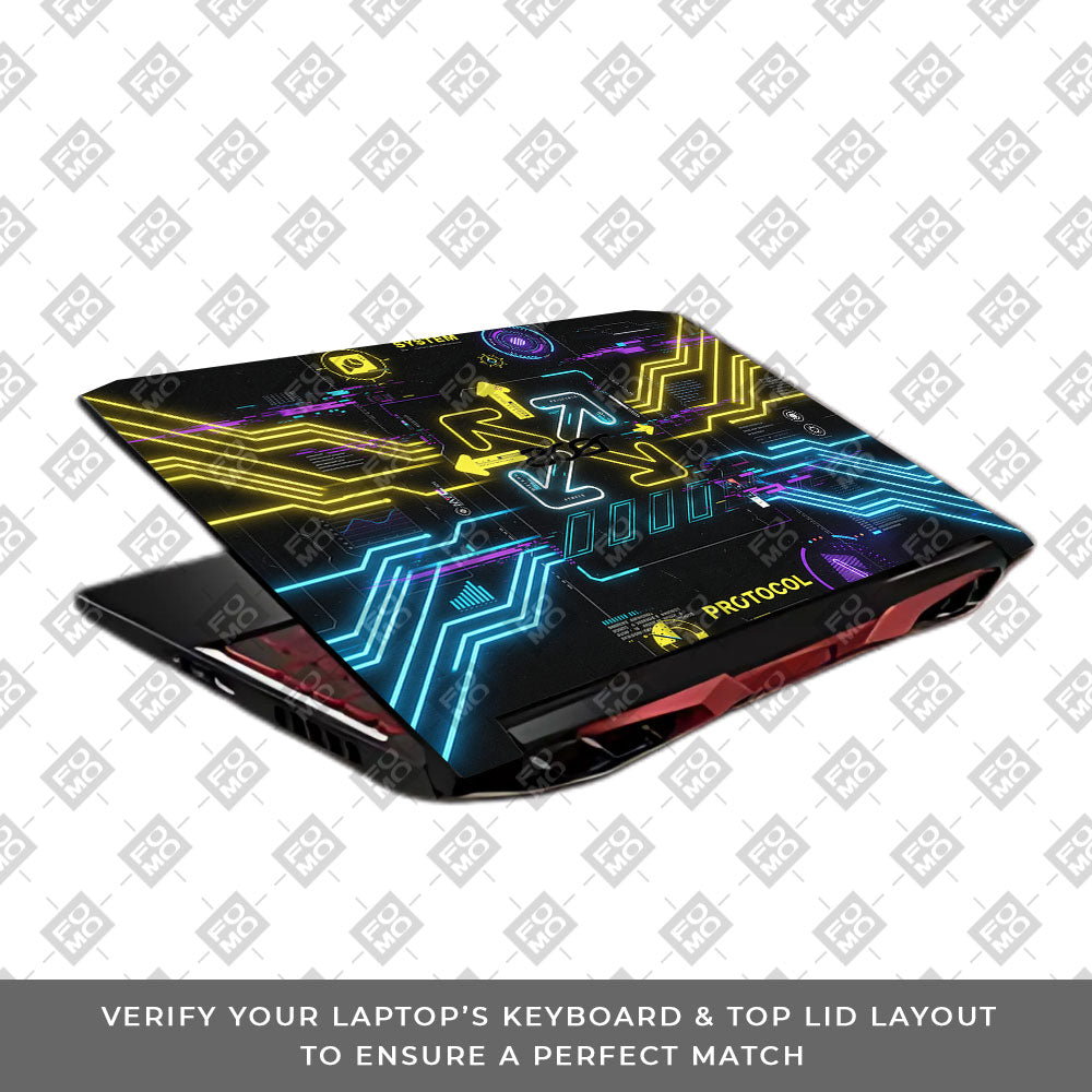 System Protocol Acer Nitro 5 AN515 45, 55, 57 3D Laptop Skin