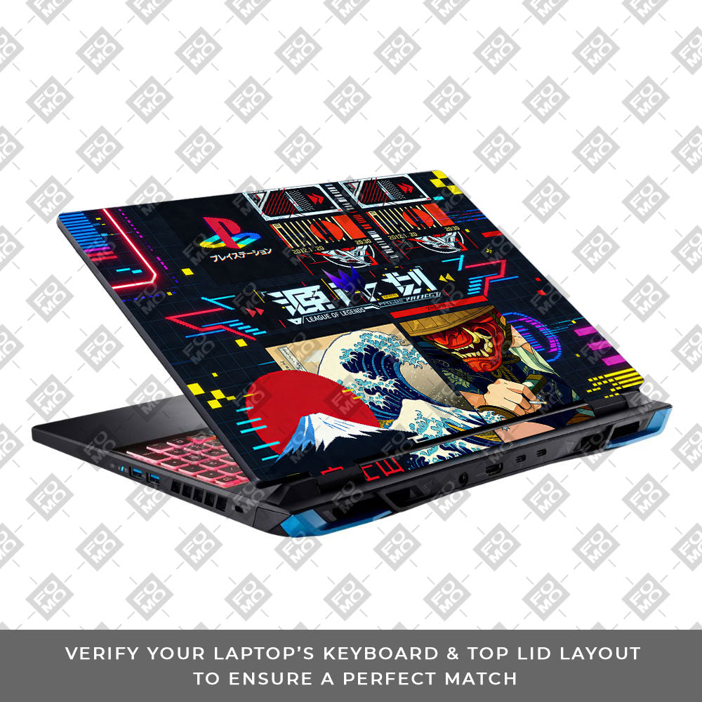 PlayStation Retro Acer Predator Helios Neo 16 N22Q22B 3D Laptop Skin