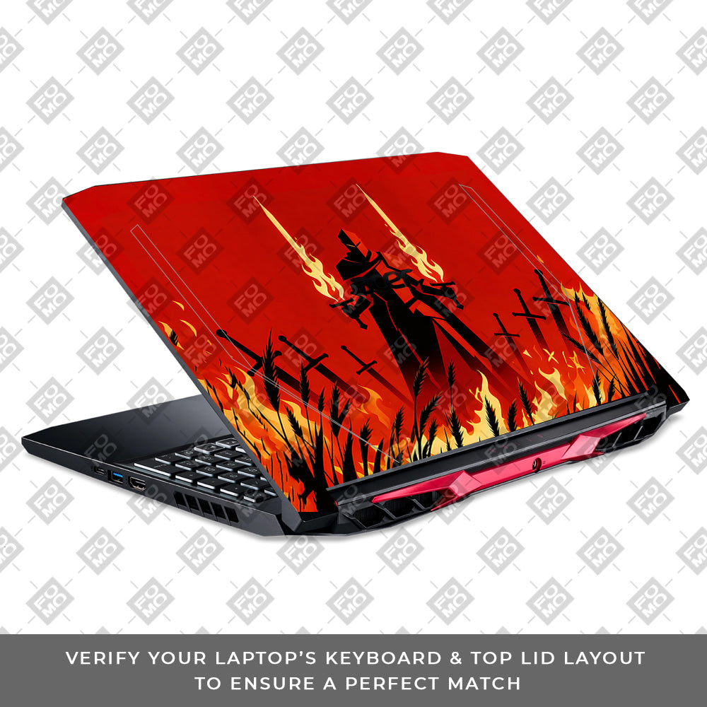 Knight of Flames Acer Nitro 5 AN515 44, 56 3D Laptop Skin