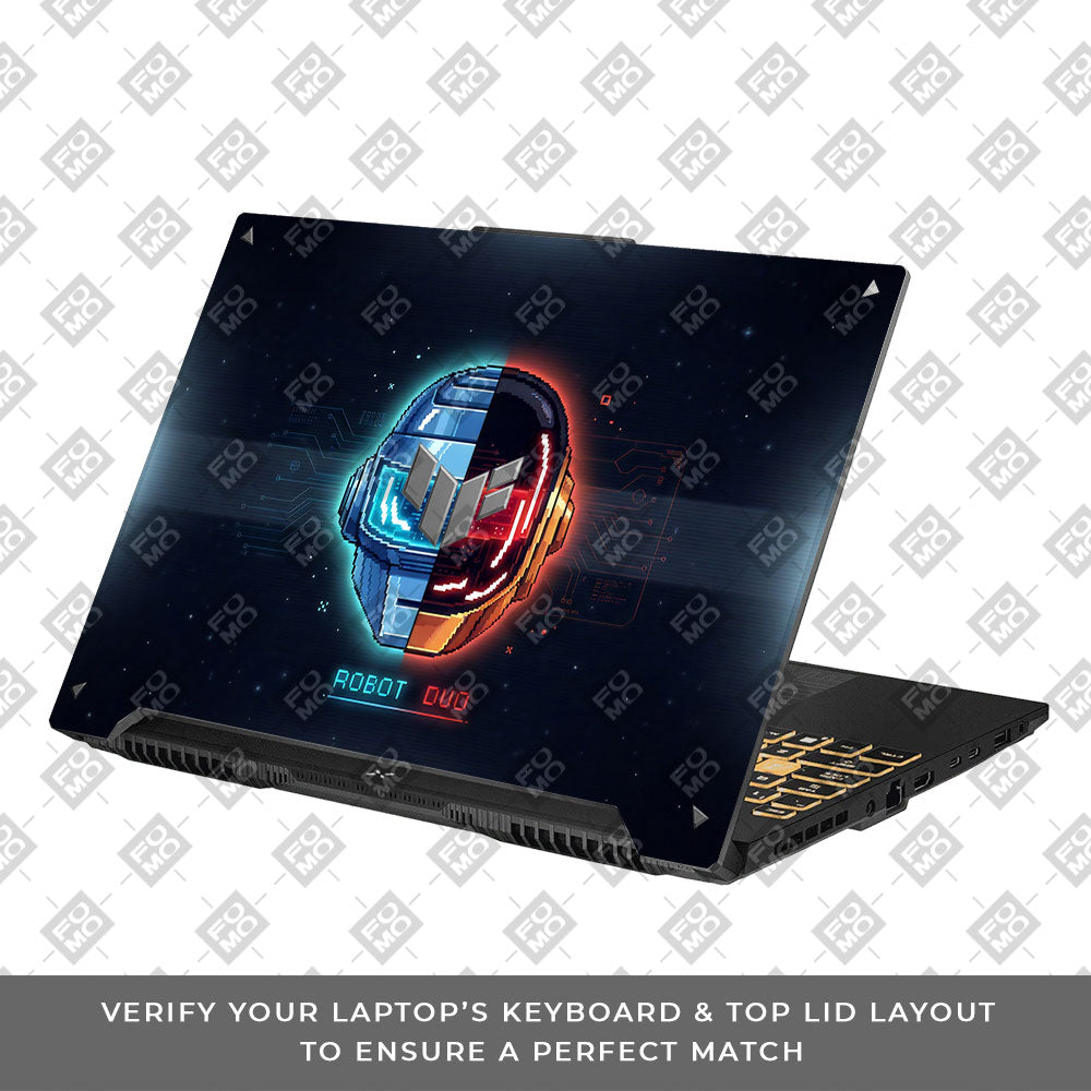 Robot Duo Asus TUF Gaming F16 and TUF Gaming A16 3D Laptop Skin