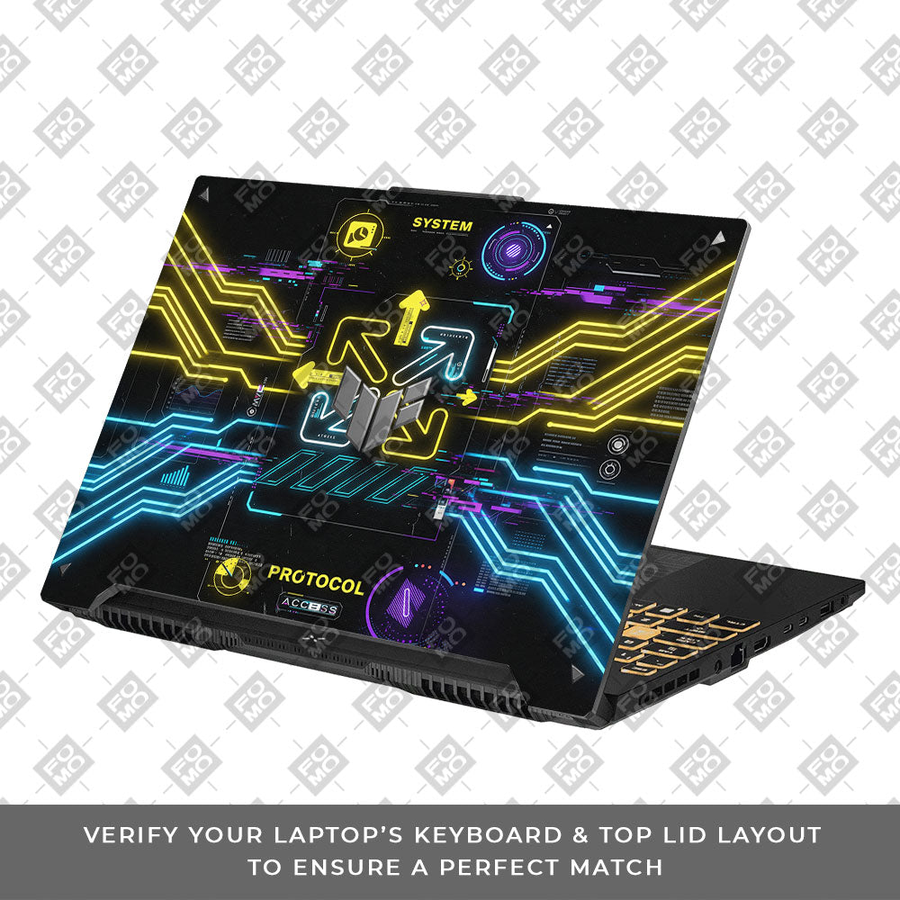 System Protocol Asus TUF Gaming F16 and TUF Gaming A16 3D Laptop Skin