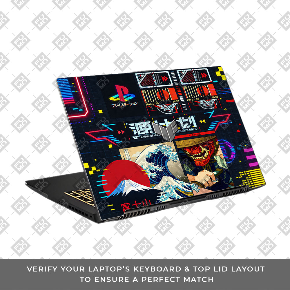 PlayStation Retro Asus TUF Gaming F17 FX707Z 3D Laptop Skin