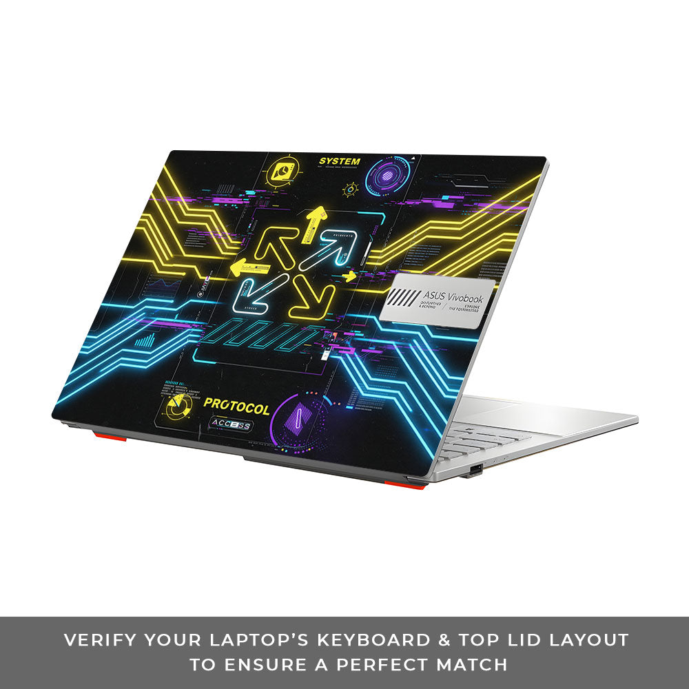 System Protocol Asus Vivobook 16X M1603QA 3D Laptop Skin