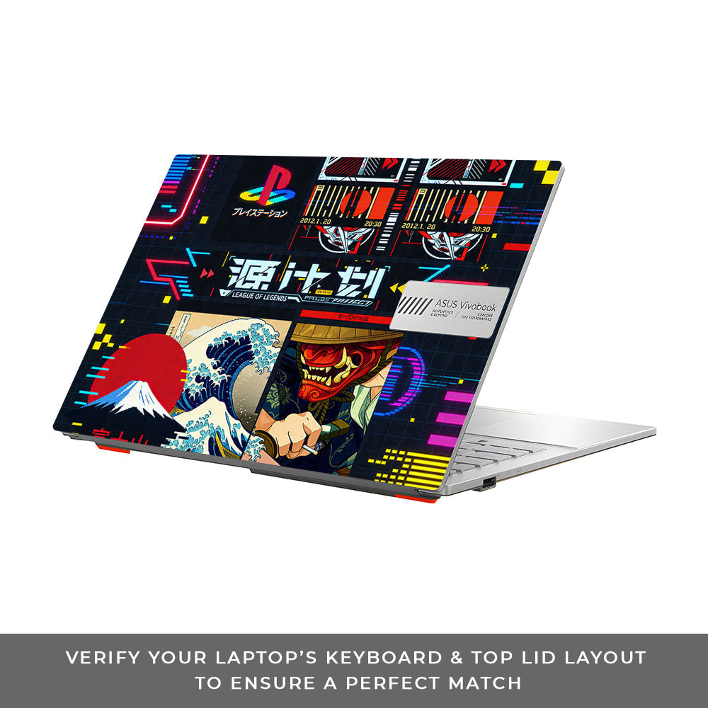 PlayStation Retro Asus Vivobook 16X M1603QA 3D Laptop Skin
