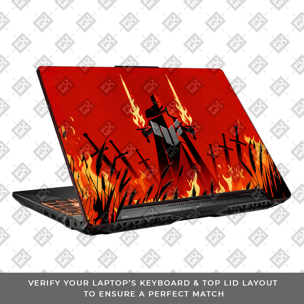 Knight of Flames Asus TUF F15 FX506 & A15 FA506 3D Laptop Skin