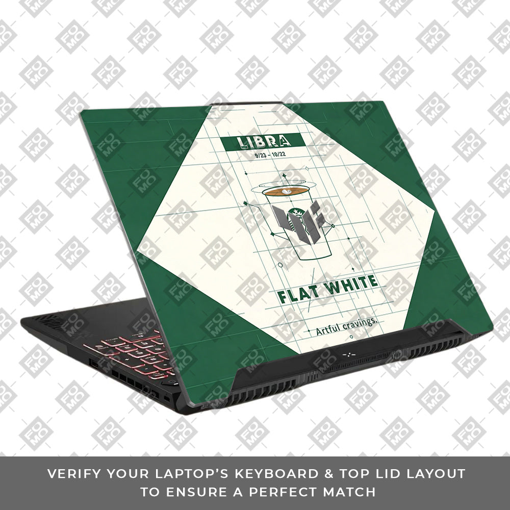 Libra Flat White Asus TUF F15 FX507 & A15 FA507 3D Laptop Skin