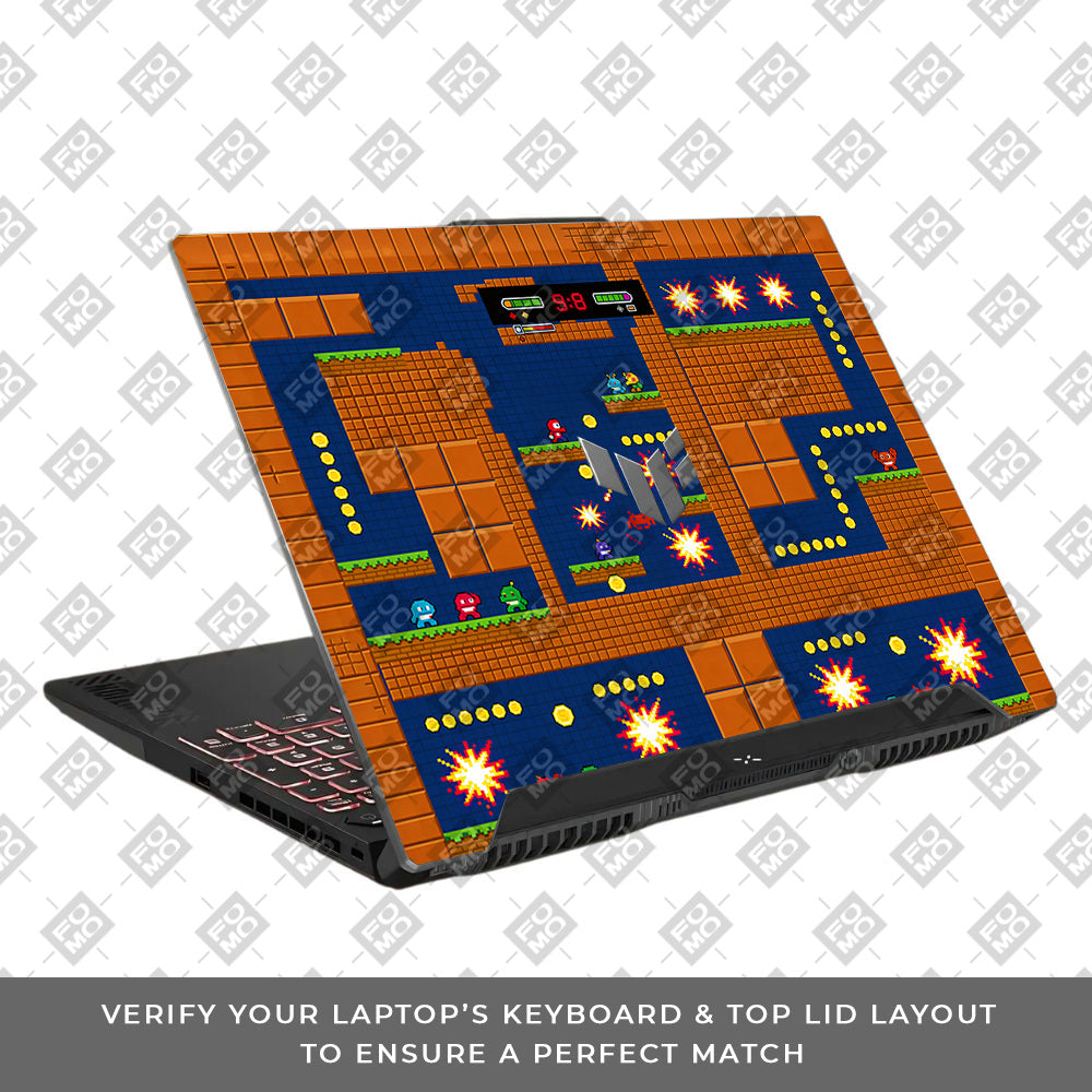 Pixelated Retro Arcade Asus TUF F15 FX507 & A15 FA507 3D Laptop Skin