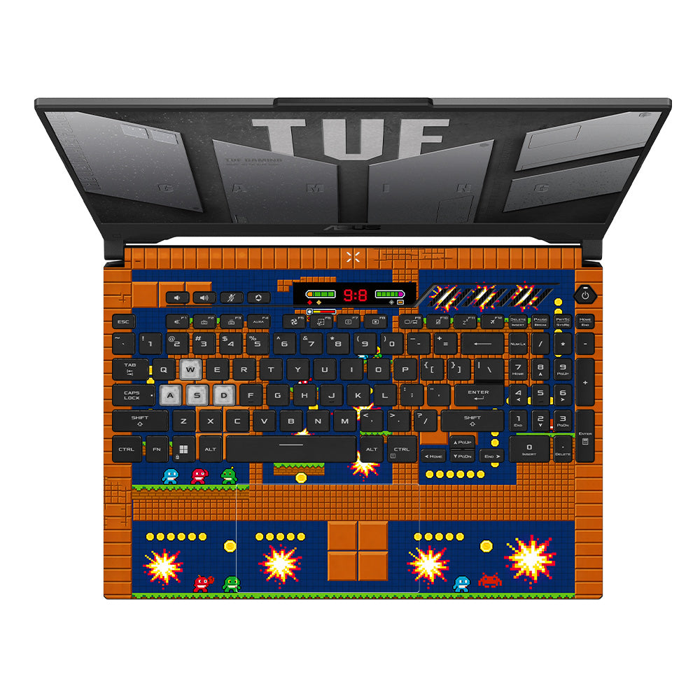 Pixelated Retro Arcade Asus TUF F15 FX507 & A15 FA507 3D Laptop Skin