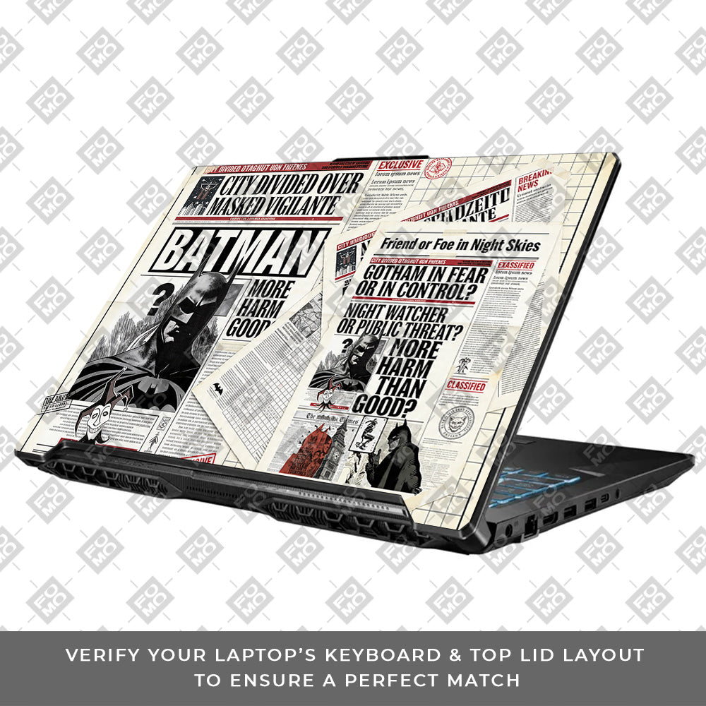 Batman Gotham’s Legacy Asus TUF Gaming F17 FX706 3D Laptop Skin