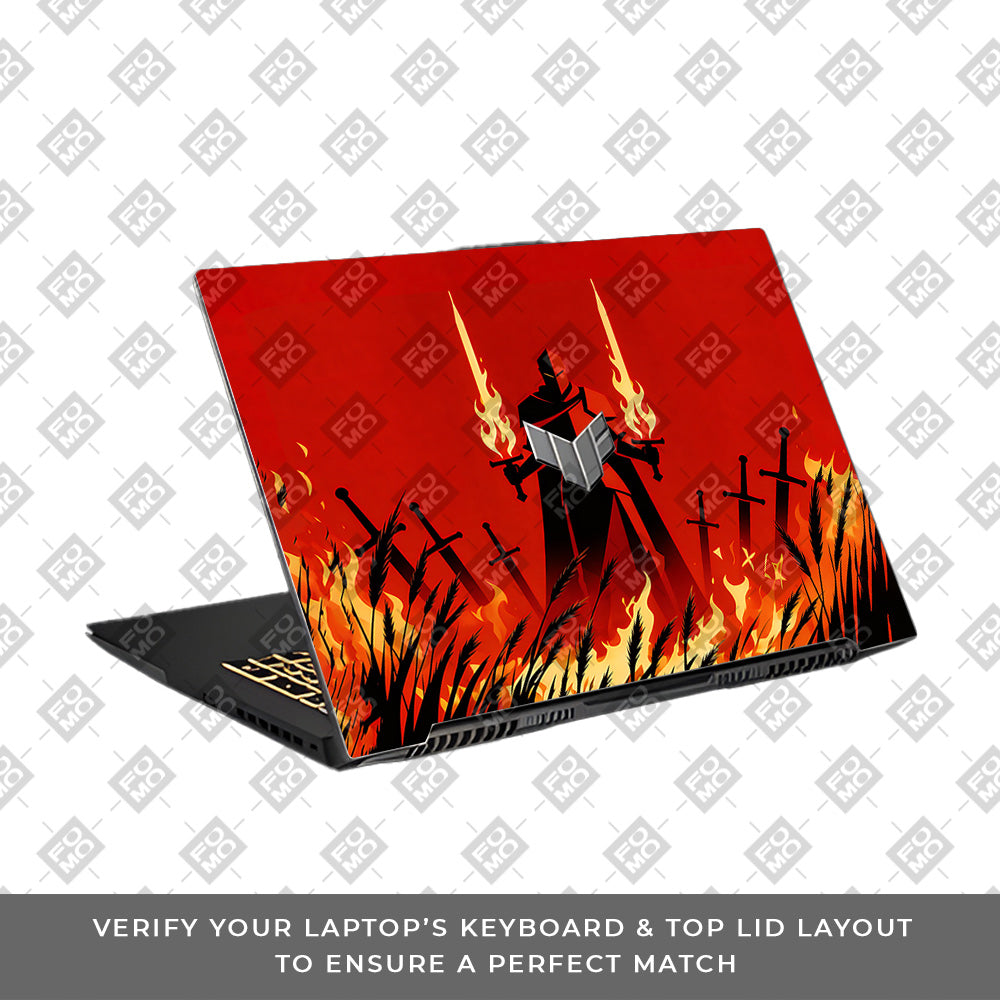 Knight of Flames Asus TUF Gaming F17 FX707Z 3D Laptop Skin