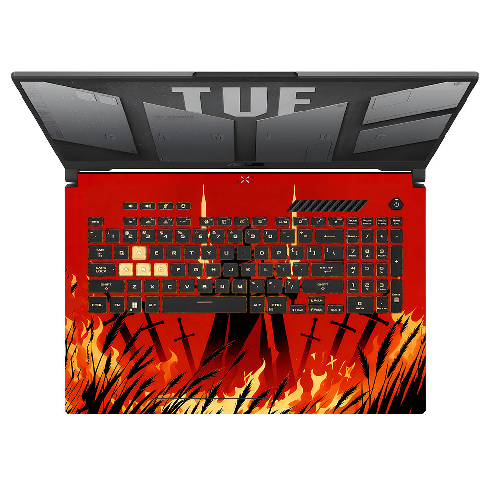Knight of Flames Asus TUF Gaming F17 FX707Z 3D Laptop Skin