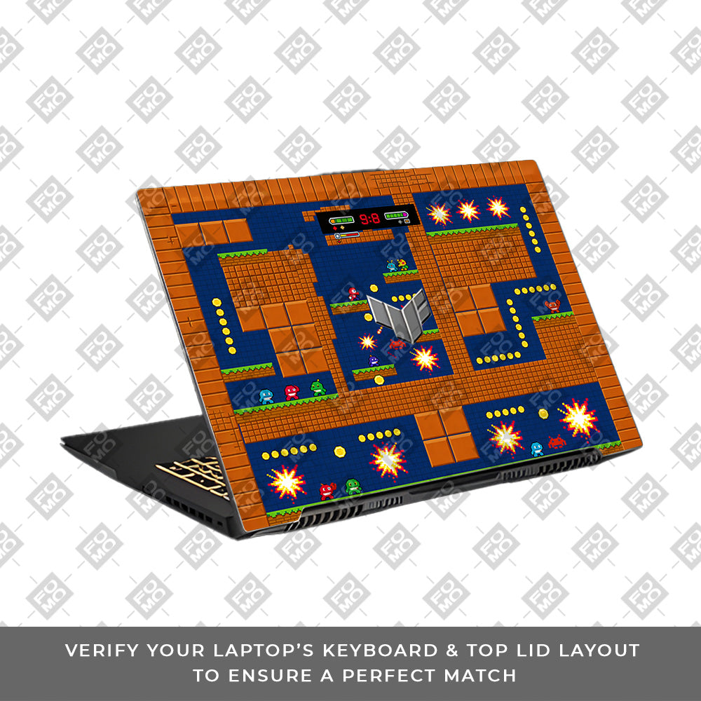 Pixelated Retro Arcade Asus TUF Gaming F17 FX707Z 3D Laptop Skin
