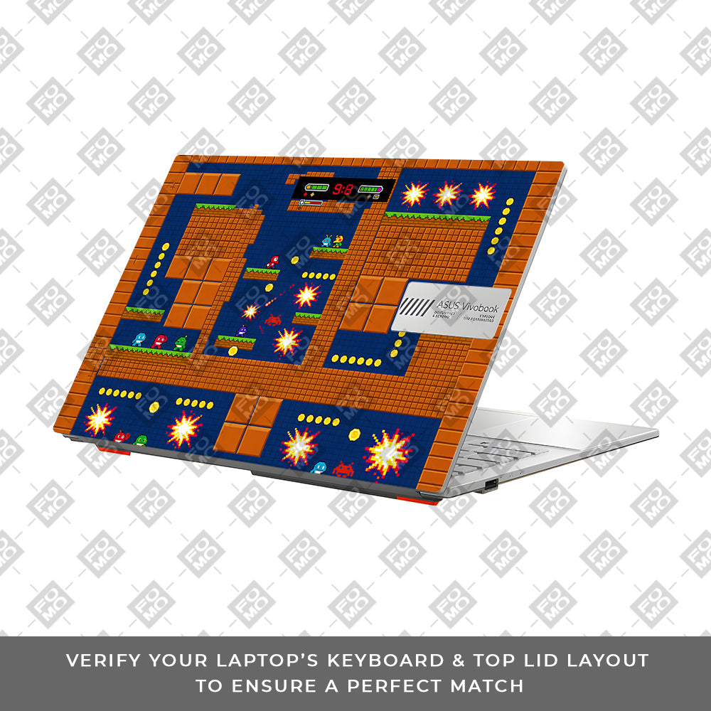 Pixelated Retro Arcade Asus Vivobook 16X M1603QA 3D Laptop Skin