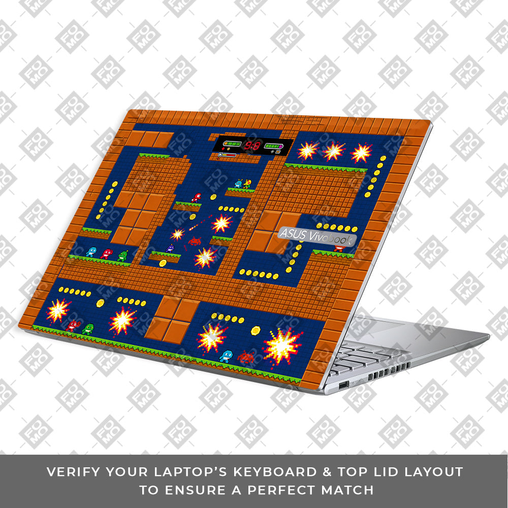 Pixelated Retro Arcade Asus VivoBook 16X K3605 3D Laptop Skin
