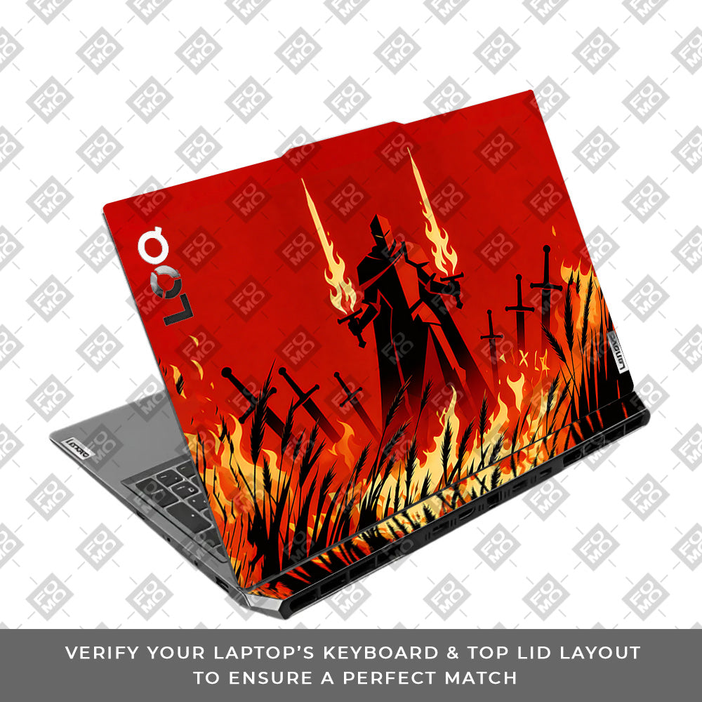 Knight of Flames Lenovo LOQ 2024, 2025 3D Laptop Skin