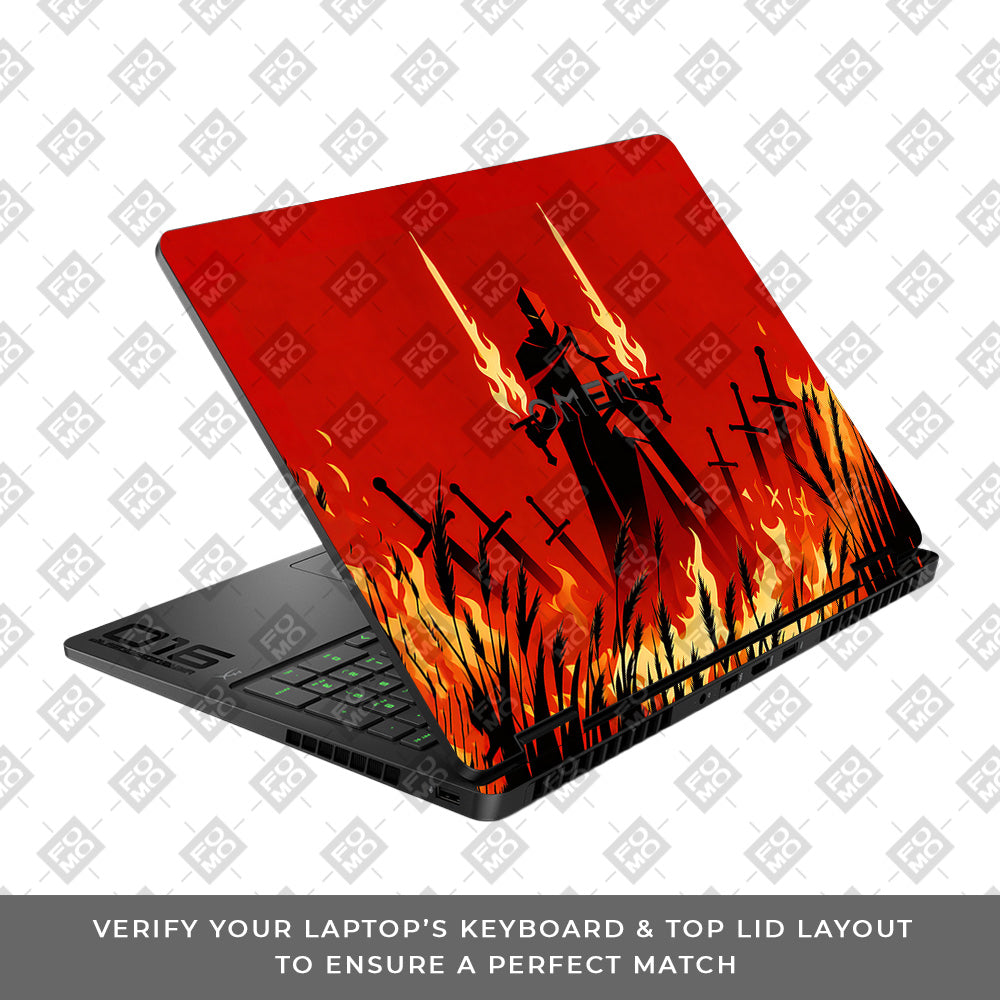 Knight of Flames HP Omen Gaming 16 2025, 2026 3D Laptop Skin