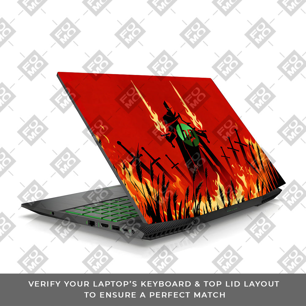 Knight of Flames HP Pavilion Gaming 15 CX Series 3D Laptop Skin