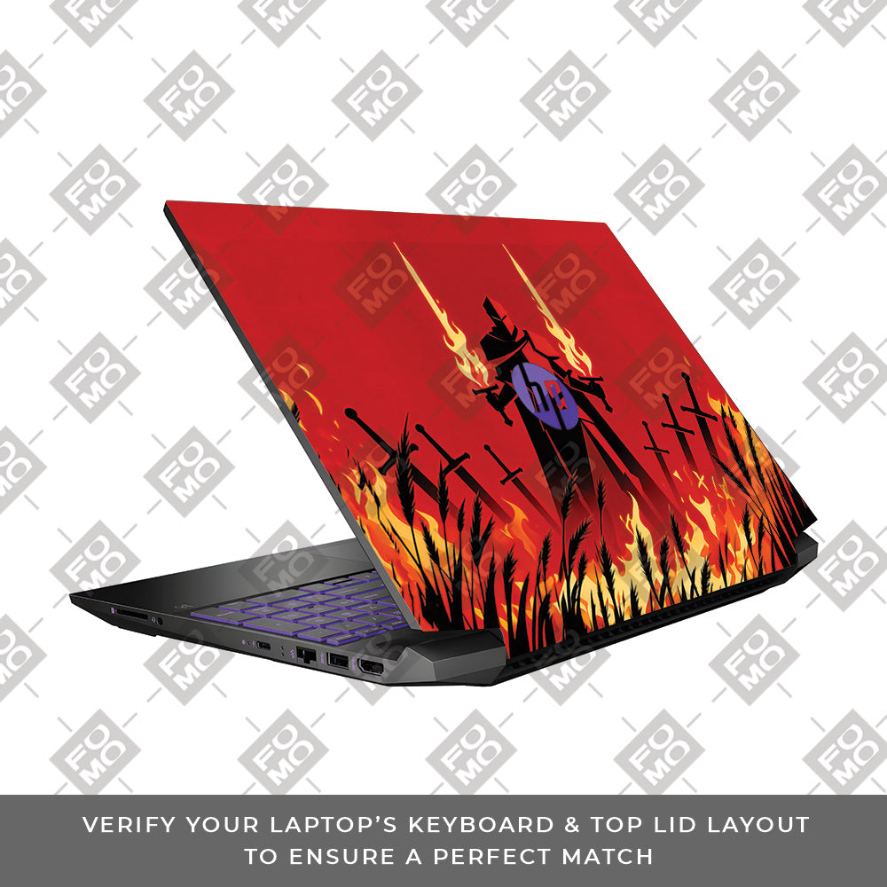 Knight of Flames HP Pavilion Gaming 15 EC Series 3D Laptop Skin