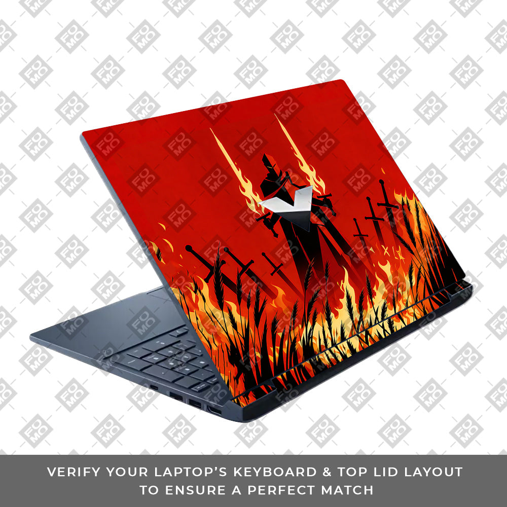 Knight of Flames HP Victus 3D Laptop Skin