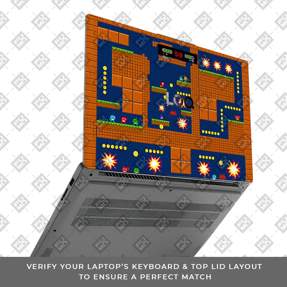 Pixelated Retro Arcade Lenovo LOQ Essential 15IAX9E 3D Laptop Skin