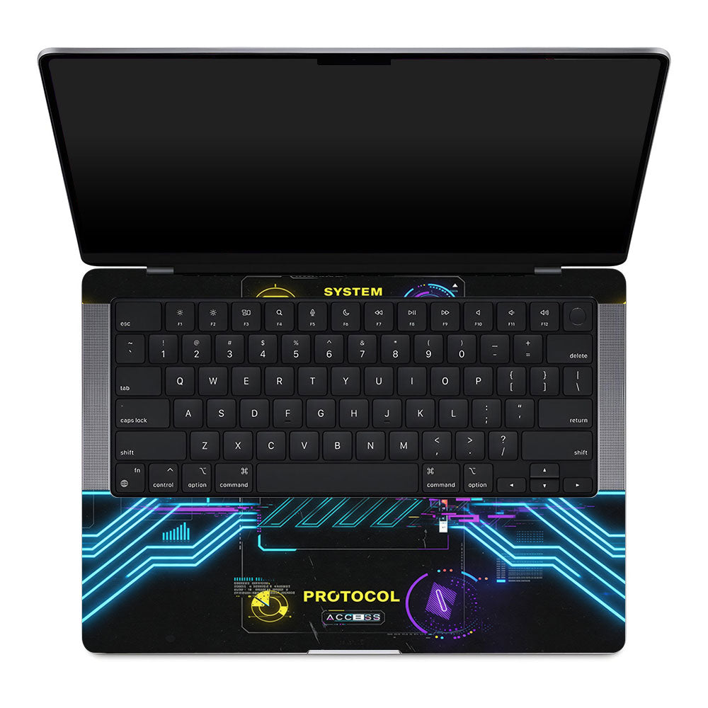 System Protocol MacBook Pro 14 M1, M2, M3, M4 2021-2024 3D Laptop Skin