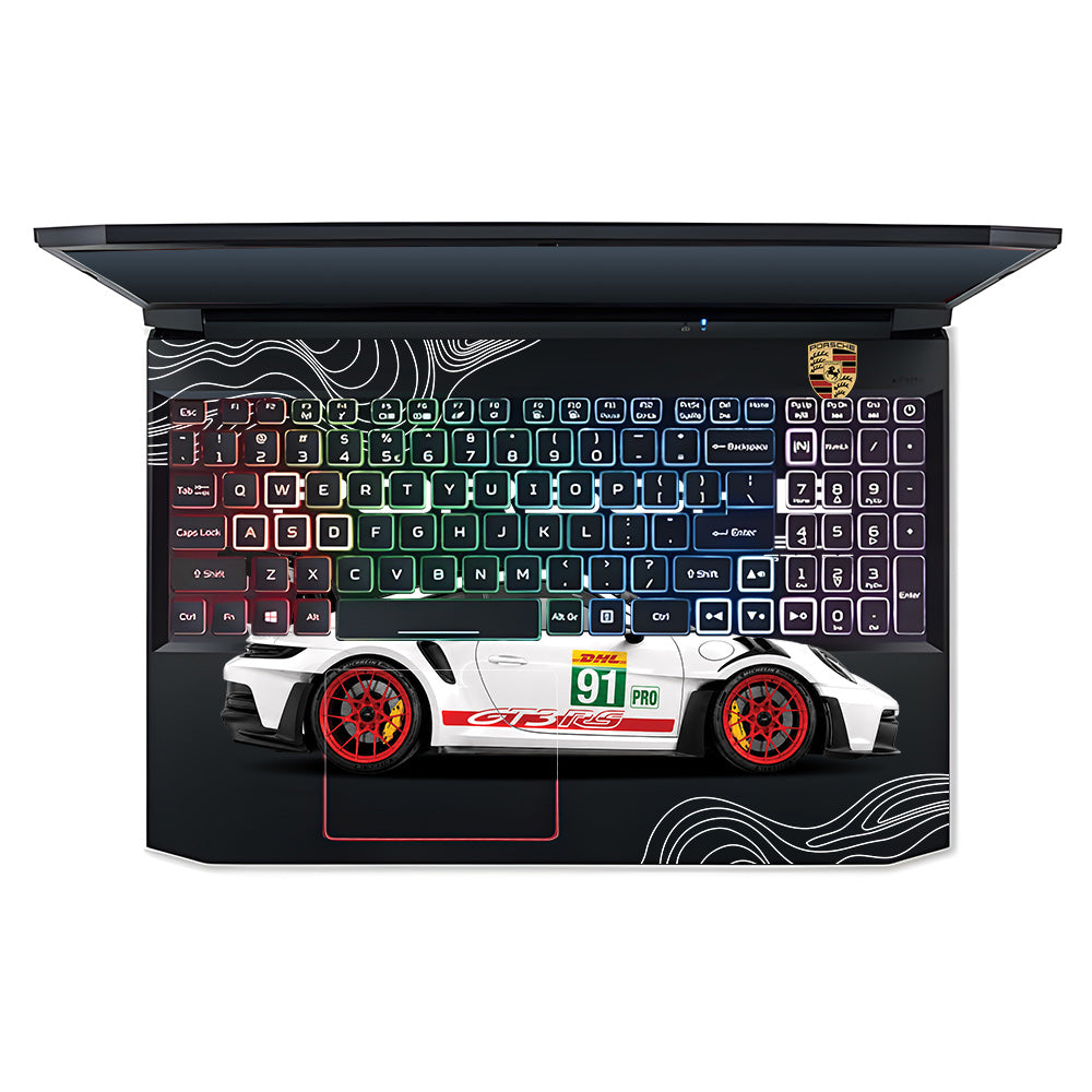 Transparent Porsche GT3 RS Power Acer Nitro 5 AN515 44, 56 Laptop Skin