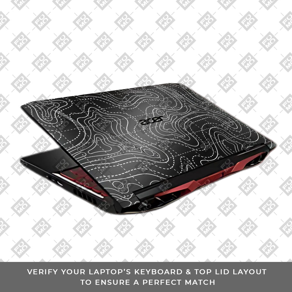 Transparent Abstract Contour Grid Lines Acer Nitro 5 AN515 45, 55, 57 Laptop Skin