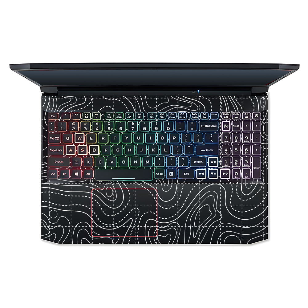 Transparent Abstract Contour Grid Lines Acer Nitro 5 AN515 45, 55, 57 Laptop Skin