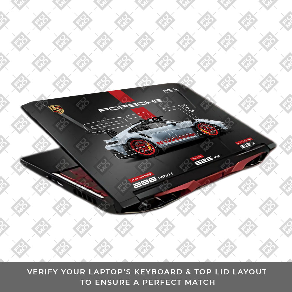 Transparent Porsche 911 Performance Acer Nitro 5 AN515 45, 55, 57 Laptop Skin