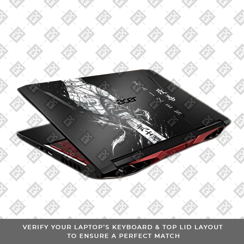 Transparent Kaizen Samurai Sword Acer Nitro 5 AN515 45, 55, 57 Laptop Skin