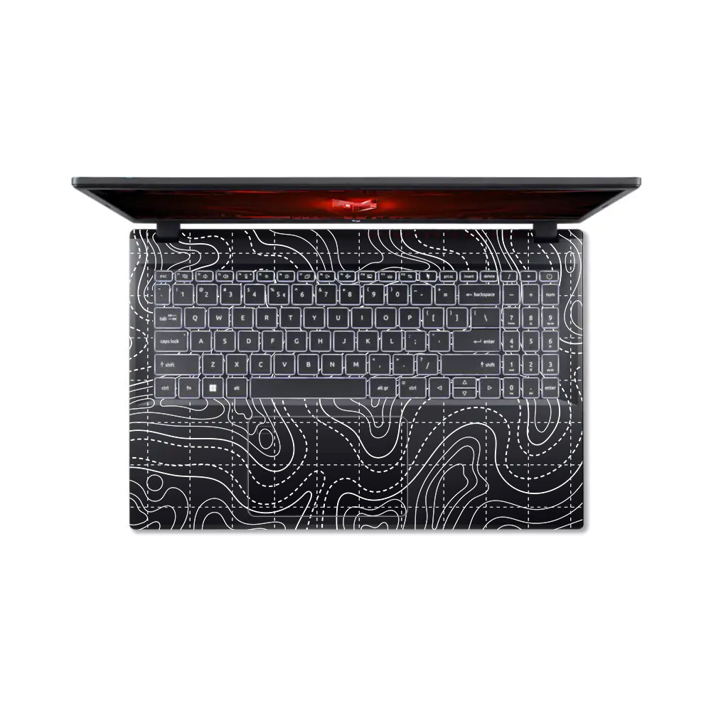 Transparent Abstract Contour Grid Lines Acer Nitro V ANV15 51 55CA Laptop Skin
