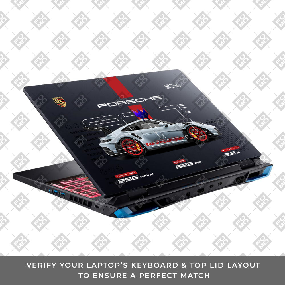 Transparent Porsche 911 Performance Acer Predator Helios Neo 16 N22Q22B Laptop Skin