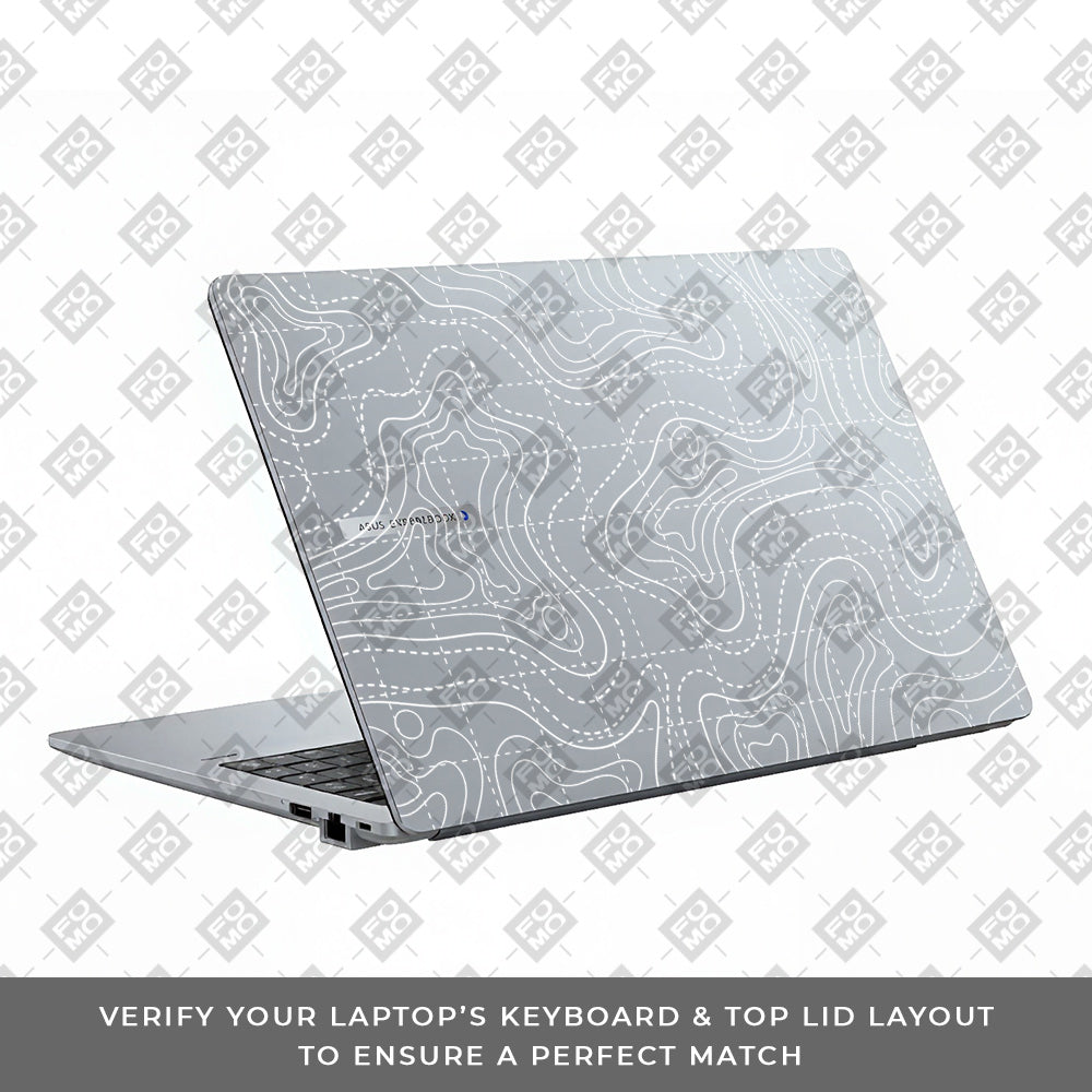 Transparent Abstract Contour Grid Lines Asus ExpertBook P1503 Laptop Skin