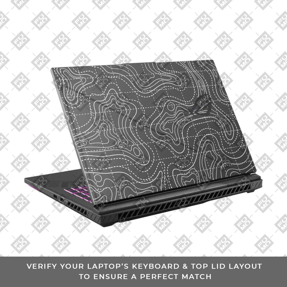Transparent Abstract Contour Grid Lines Asus ROG Strix G16 G614J Laptop Skin