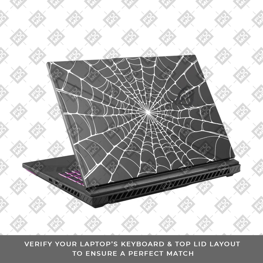 Transparent Spider Web Vortex Asus ROG Strix G16 G614J Laptop Skin