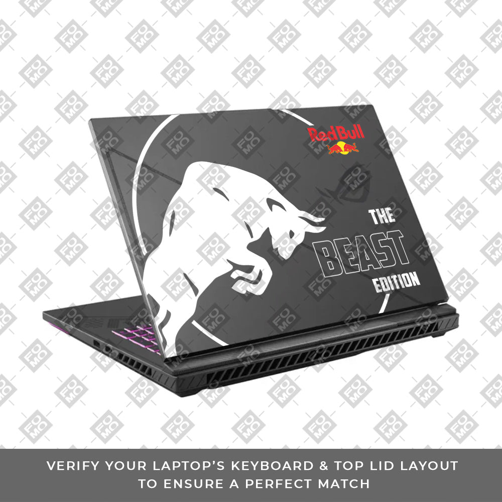 Transparent Red Bull Energy Asus ROG Strix G16 G614J Laptop Skin