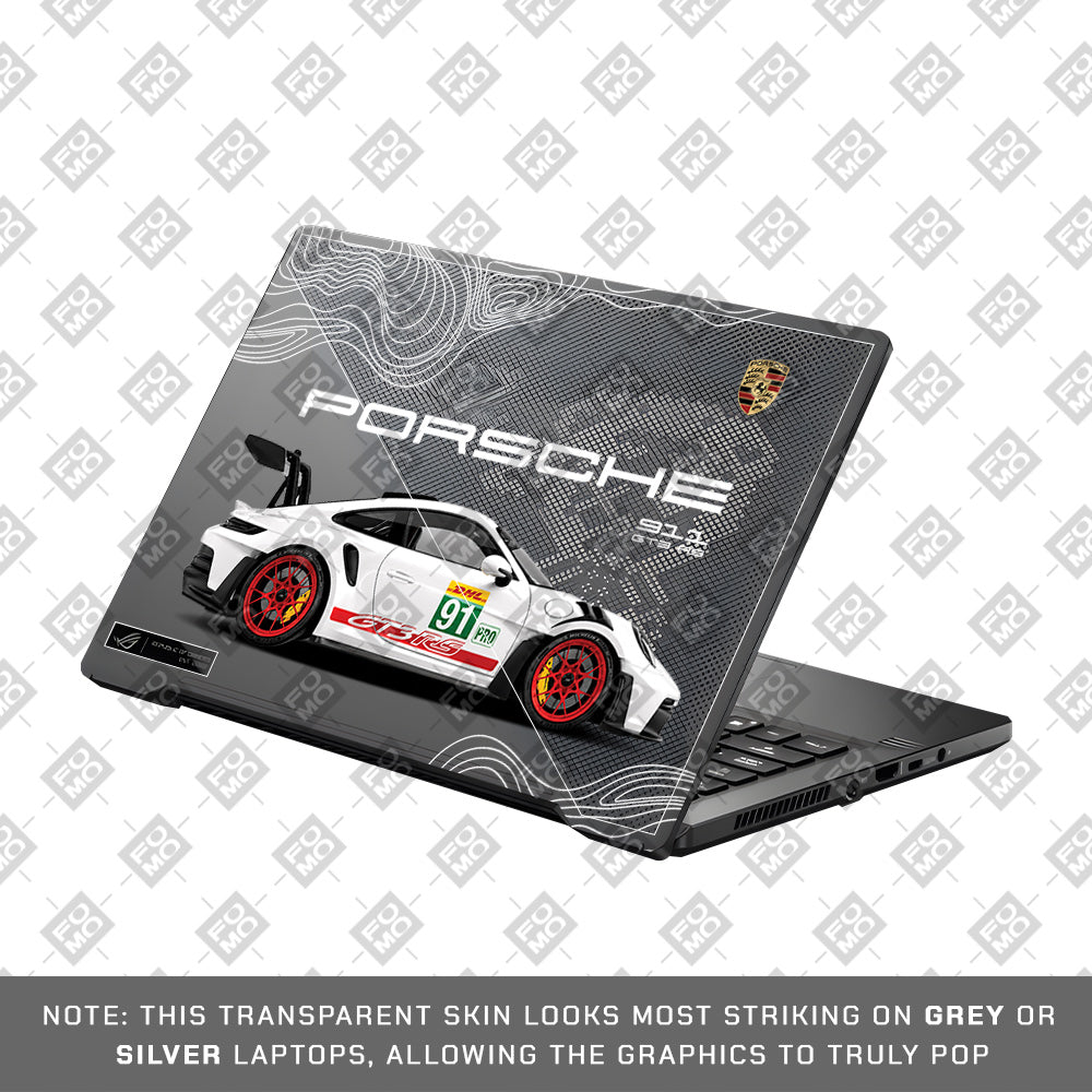 Transparent Porsche GT3 RS Power Asus ROG Zephyrus G14 GA401 Laptop Skin