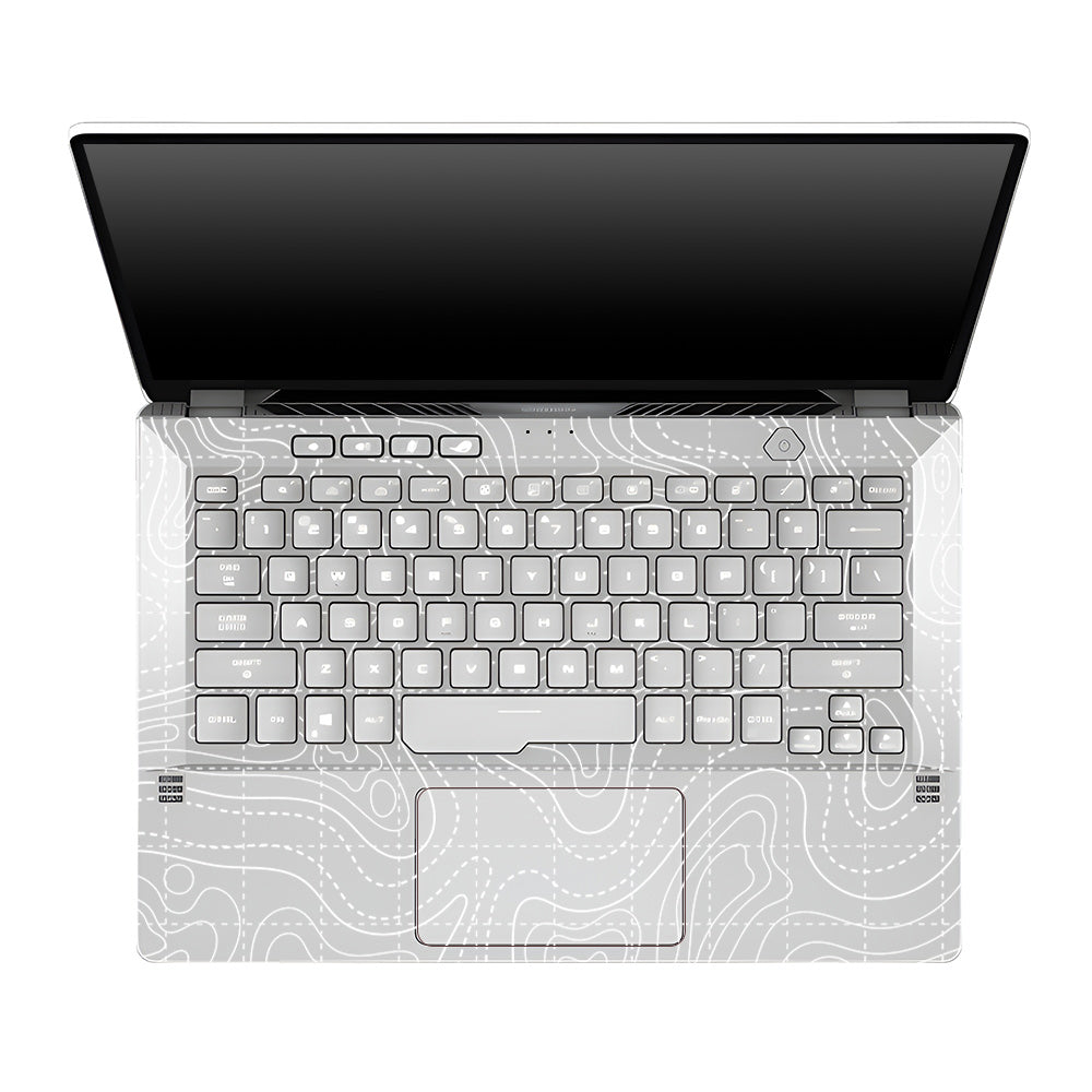 Transparent Abstract Contour Grid Lines Asus ROG Zephyrus G14 GA401 Laptop Skin