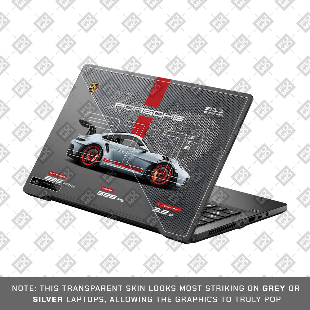 Transparent Porsche 911 Performance Asus ROG Zephyrus G14 GA401 Laptop Skin