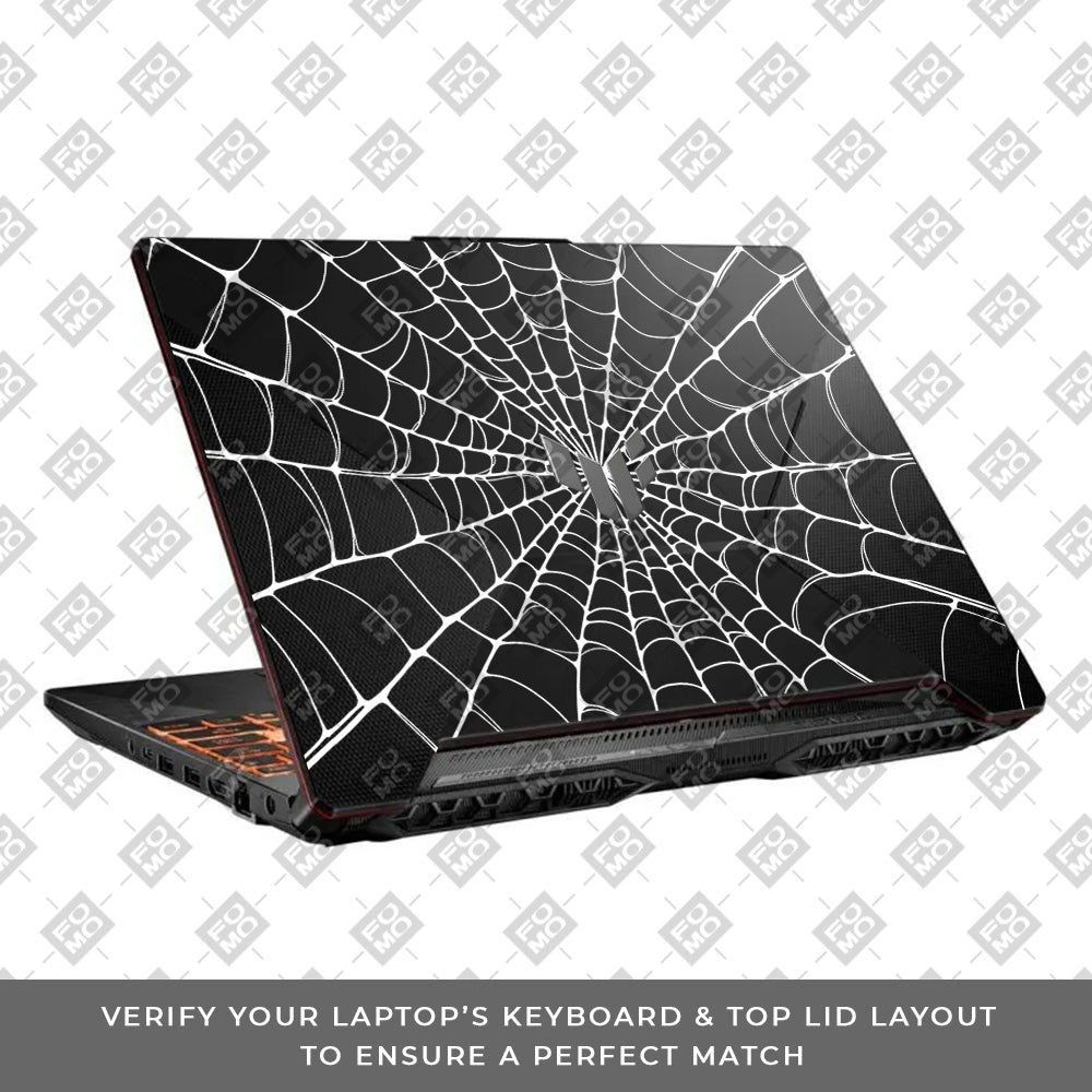 Transparent Spider Web Vortex Asus TUF F15 FX506 & A15 FA506 Laptop Skin