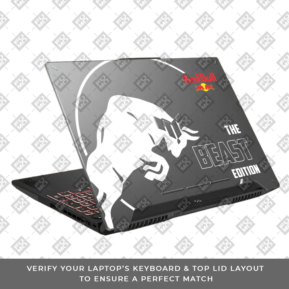 Transparent Red Bull Energy Asus TUF F15 FX507 & A15 FA507 Laptop Skin