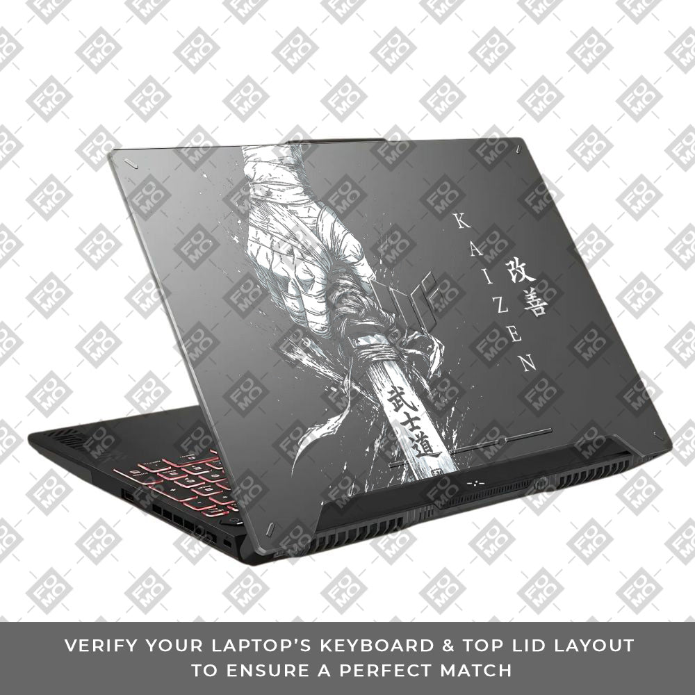 Transparent Kaizen Samurai Sword Asus TUF F15 FX507 & A15 FA507 Laptop Skin