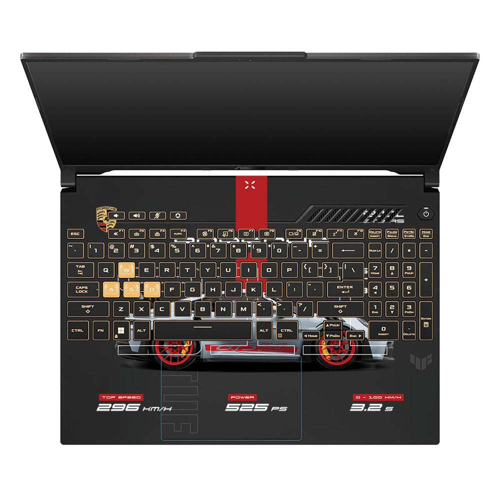 Transparent Porsche 911 Performance Asus TUF Gaming F16 and TUF Gaming A16 Laptop Skin
